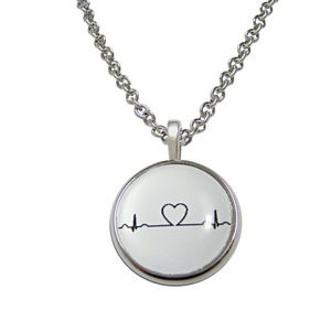 EKG with Heart Pendant Unisex Necklace